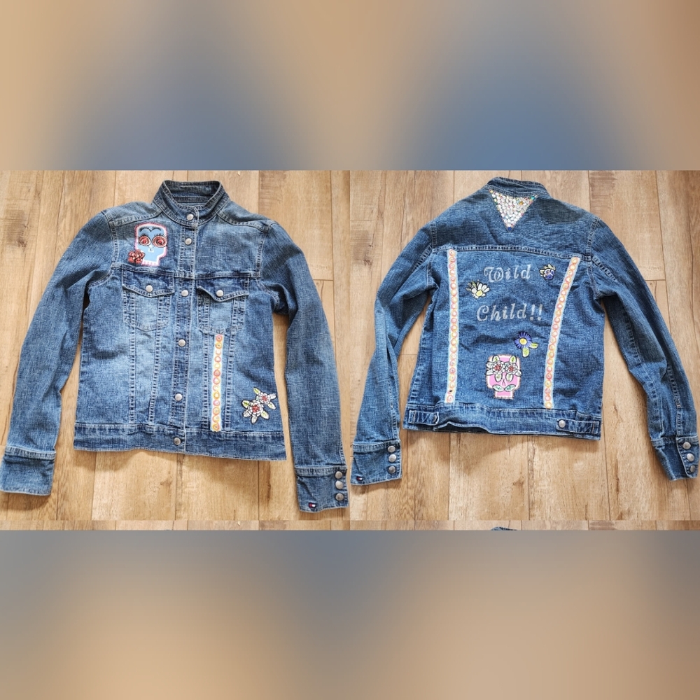 RARE! Tommy Hilfiger WILD CHILD Hippie Jacket Women M Skull Embellished CANADA